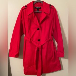 Lane Bryant red rain/trench coat, size 14/16
